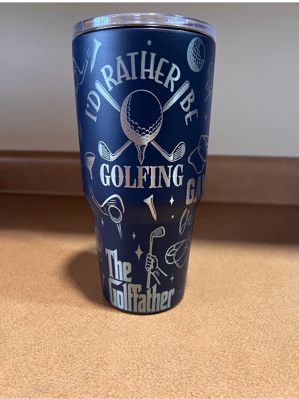 I'd Rather Be Golfing Stainless Travel Tumbler - Navy